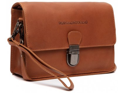 dámská kožená kabelka do ruky i přes rameno chesterfield lucca c48127031 koňaková - přední strana