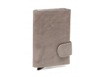 Kožené pouzdro na karty Chesterfield Brand Portland šedé C08.044308 přední strana