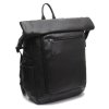 Roll top kožený batoh na notebook Remo C58.071300 černý