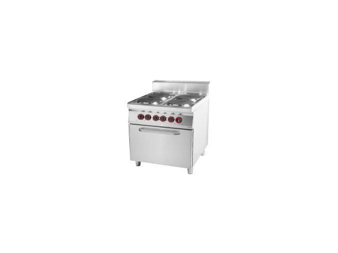 Elektrický sporák s troubou statickou REDFOX SPT 90/80 21 E - Sporák el. se statickou el. troubou GN 2/1 - 4x plotýnka 400 V