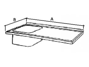 Deska mycího stolu s 1 dřezem, prolis