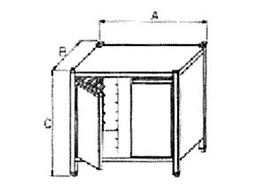 Podstavec pod konvektomat, uzavřený se vsuny a dveřmi