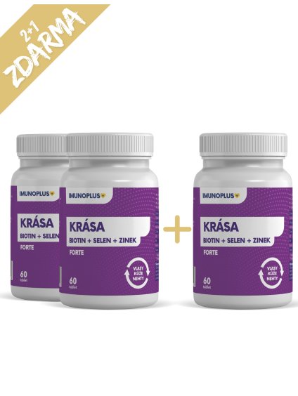 KRÁSA - Biotin, Selen, Zinek forte 2+1 ZDARMA