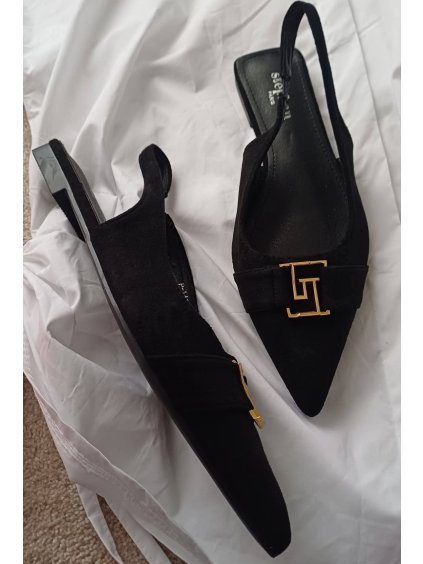 BALERÍNY SEMIŠOVÉ  bez paty - ČERNÉ