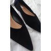 BALERÍNY semišové do špičky – černé