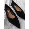 BALERÍNY semišové do špičky – černé