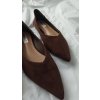 BALERÍNY semišové do špičky – tmavě hnědé