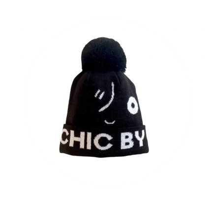 Černobílý kulich „Chic By Pig“ - Puzzle face