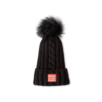 Zimní čepice Aprés Ski by CHBP - černá/červený label