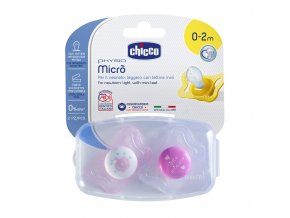 Šidítko Physio Micro, silikonové, 0-2M+, růžové, 2ks