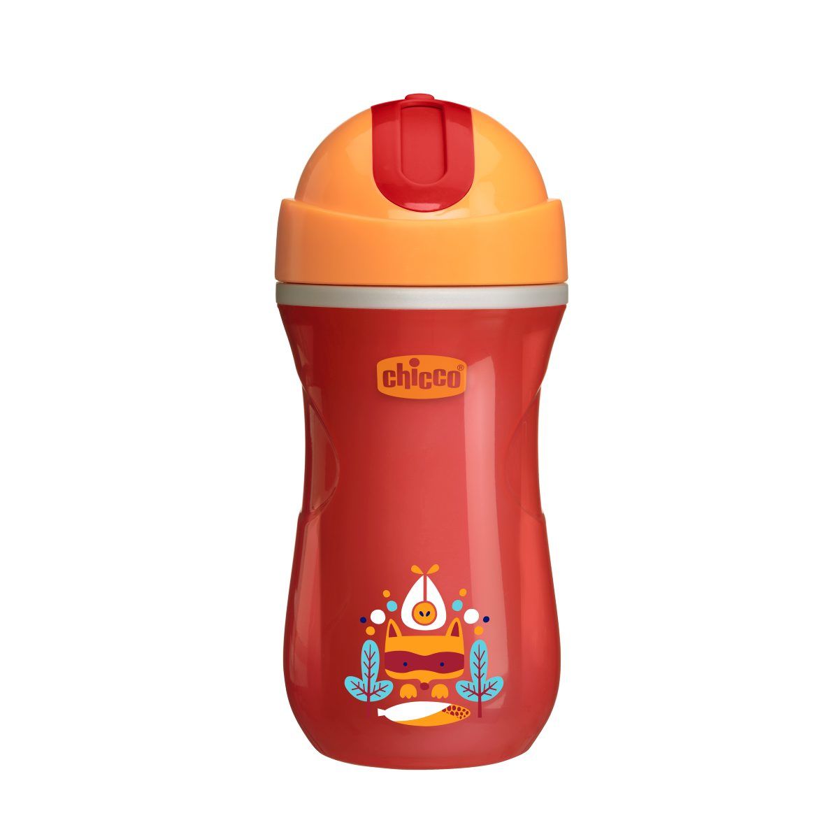 Hrneček Chicco Sport s brčkem 266 ml, 14m + - červený