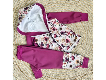 Softshellová súprava Amarant flowers