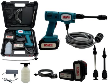 Boxer Akumulátorový tlakový čistič +Náhradní baterie 2x4000mAh 36V