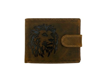 Pánská pravá kožená peněženka –motiv hlavy lva