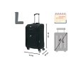 ORLACS 871 Cestovní kufry – černé barvě | 360° kola | Textilní materiál