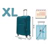 ORLACS 871 Cestovní kufry – tmavě tyrkysové barvě | 360° kola | Textilní materiál