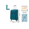 ORLACS 871 Cestovní kufry – tmavě tyrkysové barvě | 360° kola | Textilní materiál