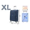 ORLACS 871 Cestovní kufry – tmavě modré barvě | 360° kola | Textilní materiál