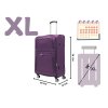 ORLACS 871 Cestovní kufry – fialové barvě | 360° kola | Textilní materiál