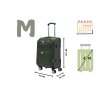 ORLACS 871 Cestovní kufry – olivově zelená barva | 360° kola | Textilní materiál