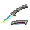 Zavírací celokovový nůž Rainbow s řetězovým vzorem