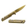 Kovový zavírací poloautomatický kapesní nůž Kandar – zlatý štír