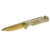 Kovový zavírací poloautomatický kapesní nůž Kandar – zlatý štír