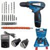 NAKIDA Aku vrtačka 12V 1,5 Ah + náhradní baterie + příslušenství/modre