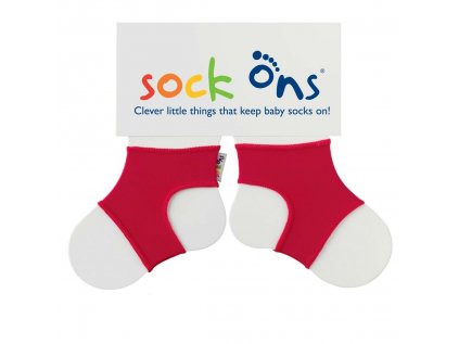 Sock Ons Návleky ne detské ponožky, Bright Red - Veľkosť 6-12m