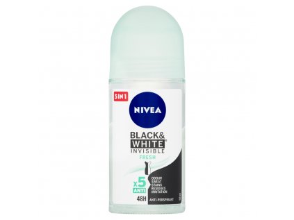 NIVEA Black & White Invisible Fresh Guľôčkový antiperspirant, 50 ml