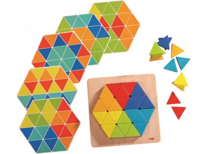 Haba Drevená hračka Farebné trojuholníky na vkladanie