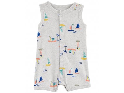 CARTER'S Overal letný Grey Boats chlapec 12m