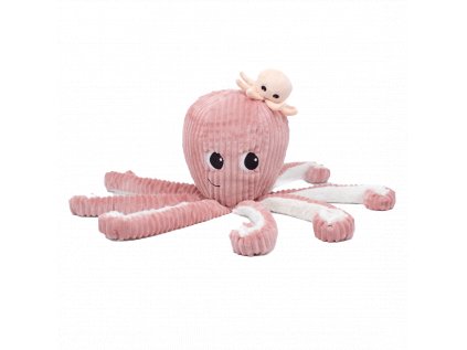 Les Deglingos Plyšová chobotnica Mamička a bábätko Ružová