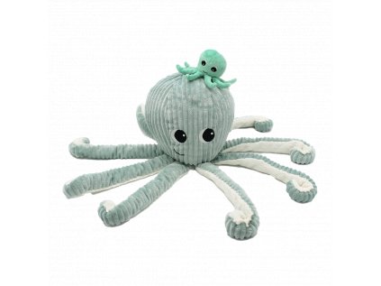 Les Deglingos Plyšová chobotnica Mamička a bábätko Mint
