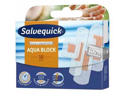 Salvequick Aqua Block Náplasť urýchľujúca hojenie, vodeodolná, 16 ks