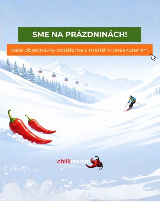 Na chvíľu vypíname a dobíjame baterky ❄️ Objednávky odošleme s malým oneskorením – potom to opäť rozbehneme naplno 🌶️...