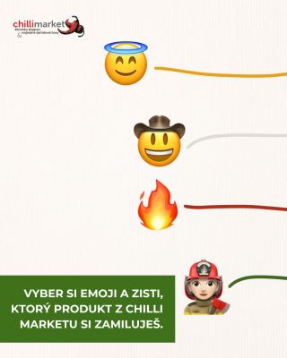 🤔 Ktorý produkt z Chilli Marketu je pre teba ako stvorený? Vyber si jedno emoji, sleduj jeho čiaru až do konca a zisti, čo...