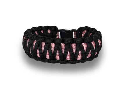 paracordový náramek double cobra růžová