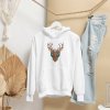 mikina hoodie jelen bílá
