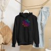 mikina hoodie neon mandala černá
