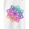 mikina hoodie neon mandala bílá
