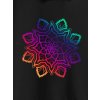 mikina hoodie neon mandala černá