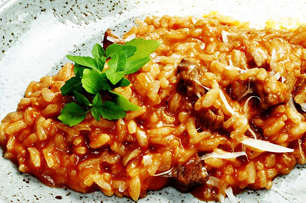Rizoto s hovädzím mäsom a parmezánom