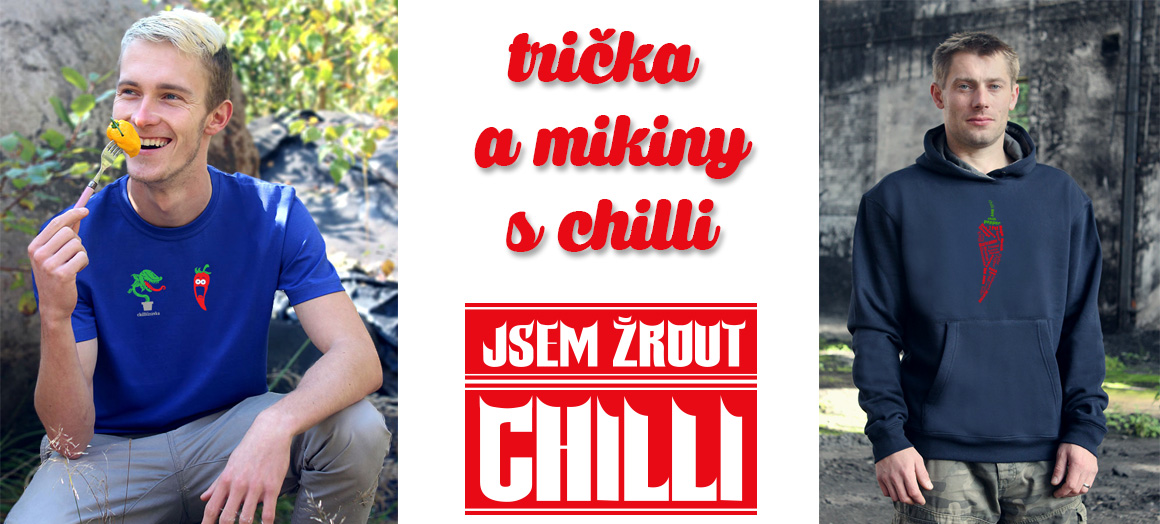 Trička a oblečení s chilli obrázky.