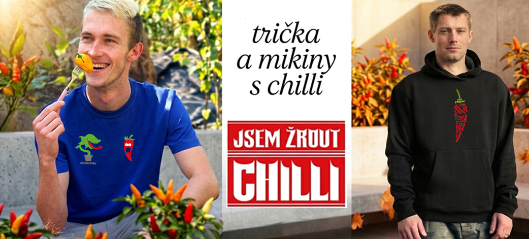 Trička a oblečení s chilli obrázky.