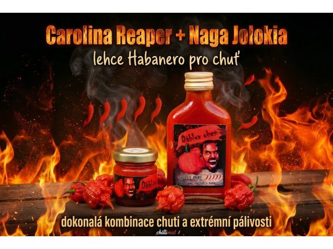 Ďáblův oheň Carolina Reaper chilli omáčka
