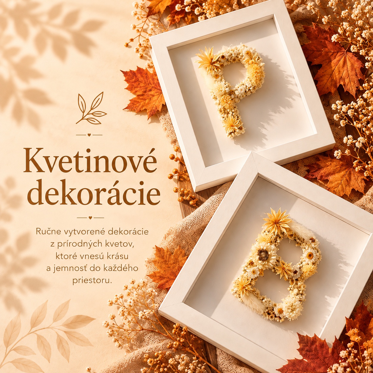 Ručne vyrábané kvetinové dekorácie