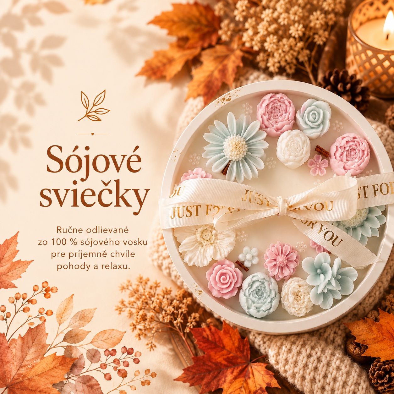 Ručne vyrábaná sójová sviečka