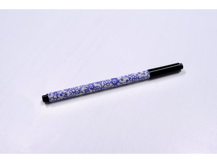 Kaligrafické pero - modré s květinami