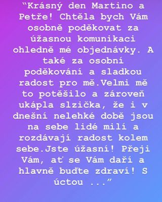 Chodí nám od Vás samé krásné zprávy! ❤️🐾 velmi si vážíme, že jste s námi spokojení. Nejen v této době je potřeba rozdávat...